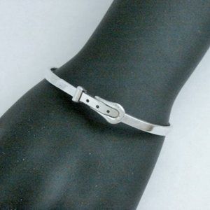 Sterling Silver Adjustable Belt Buckle Design Bracelet LS-WI Mexico